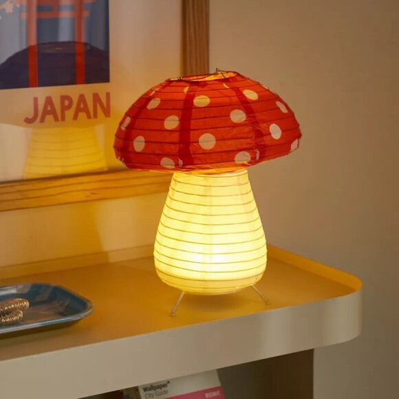 NWT Urban Outfitters LED Paper Mushroom Lantern Light - Picture 2 of 6